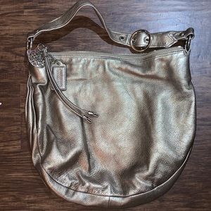 Metallic gold leather Coach purse